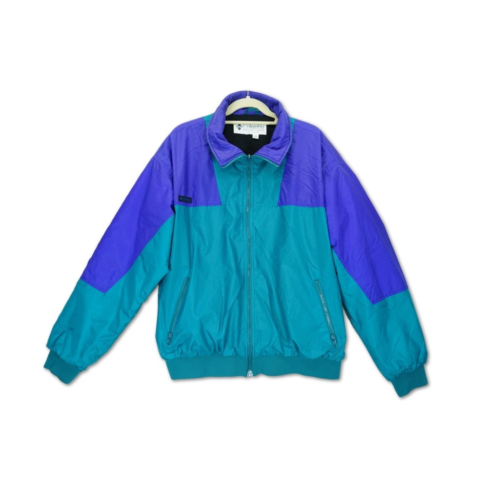 VTG 1990s Columbia Outerwear Company Color Block Jacket XL Purple / Green